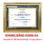 Khung chứng chỉ A4 vàng bo viền nổi 3D